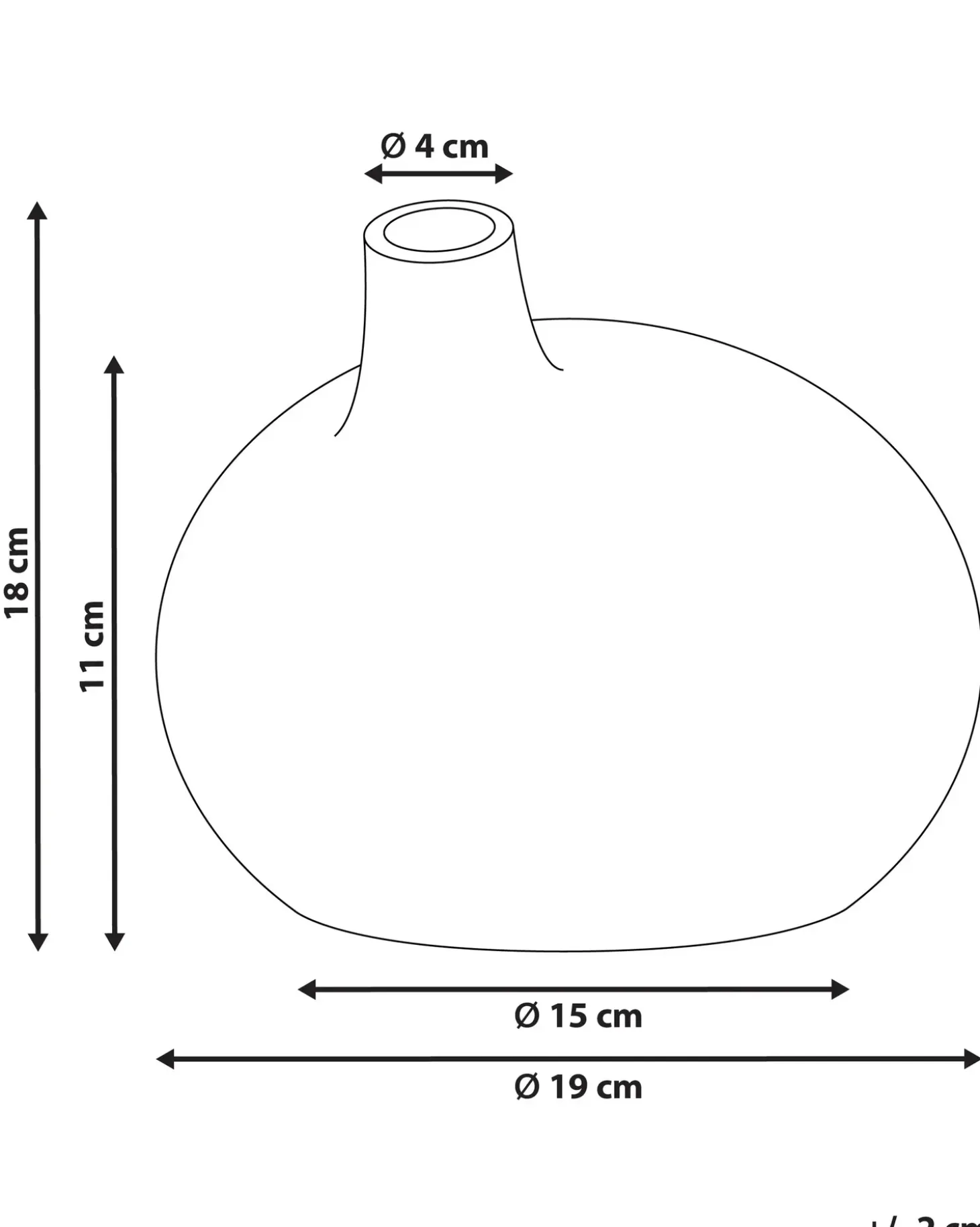 Dekovase KLANG Keramik 18 cm Grå