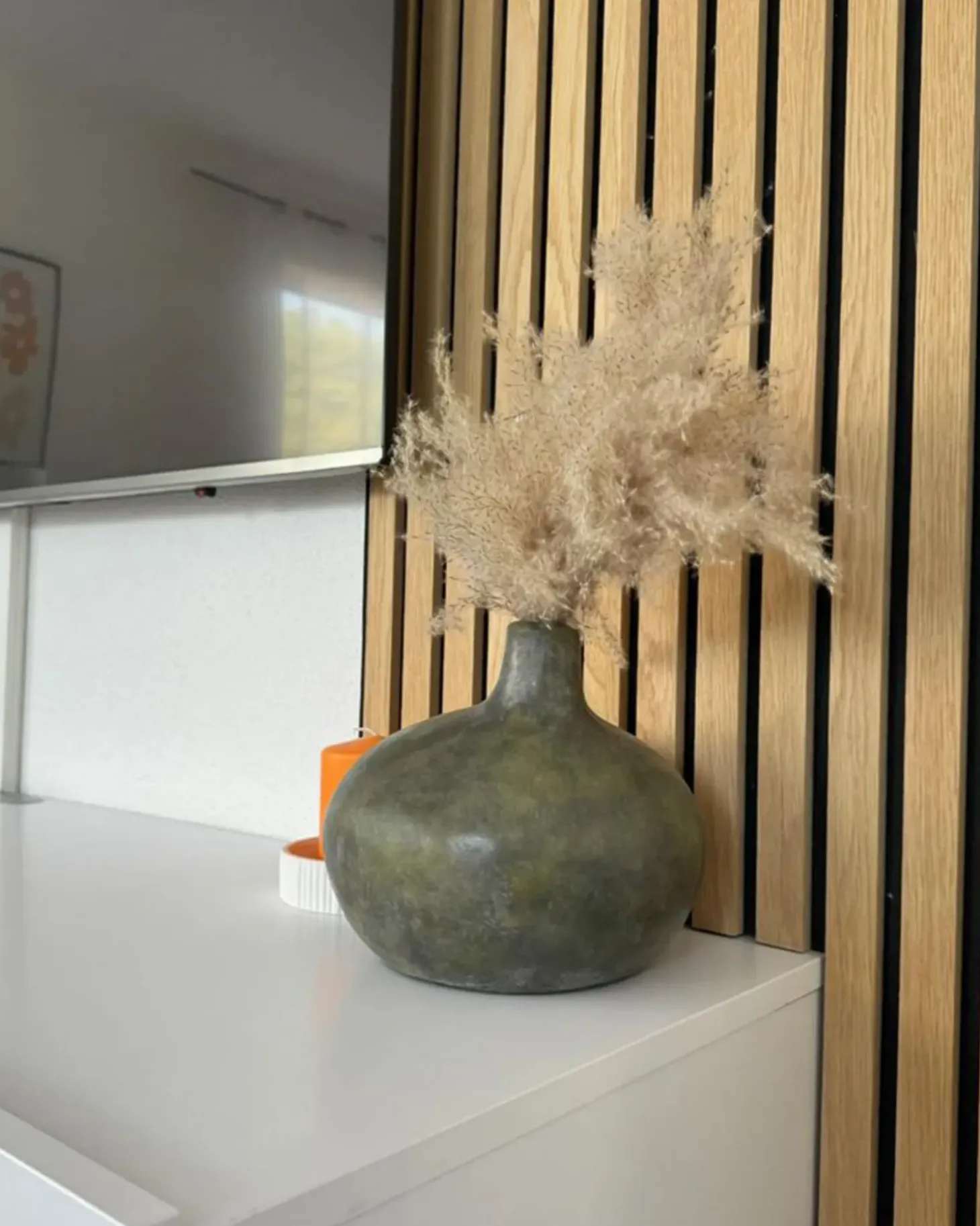 Dekovase KLANG Keramik 18 cm Grå