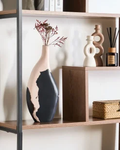 Dekovase LAGOS Mangotræ 40 cm Sort/beige