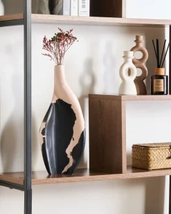 Dekovase LAGOS Mangotræ 40 cm Sort/beige