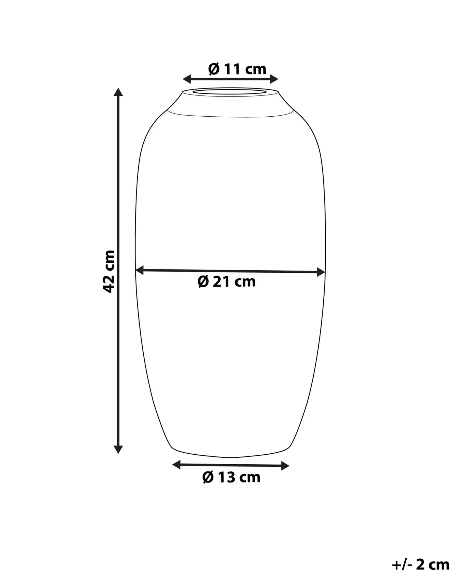 Dekovase MILETUS Keramik 42 cm Blå