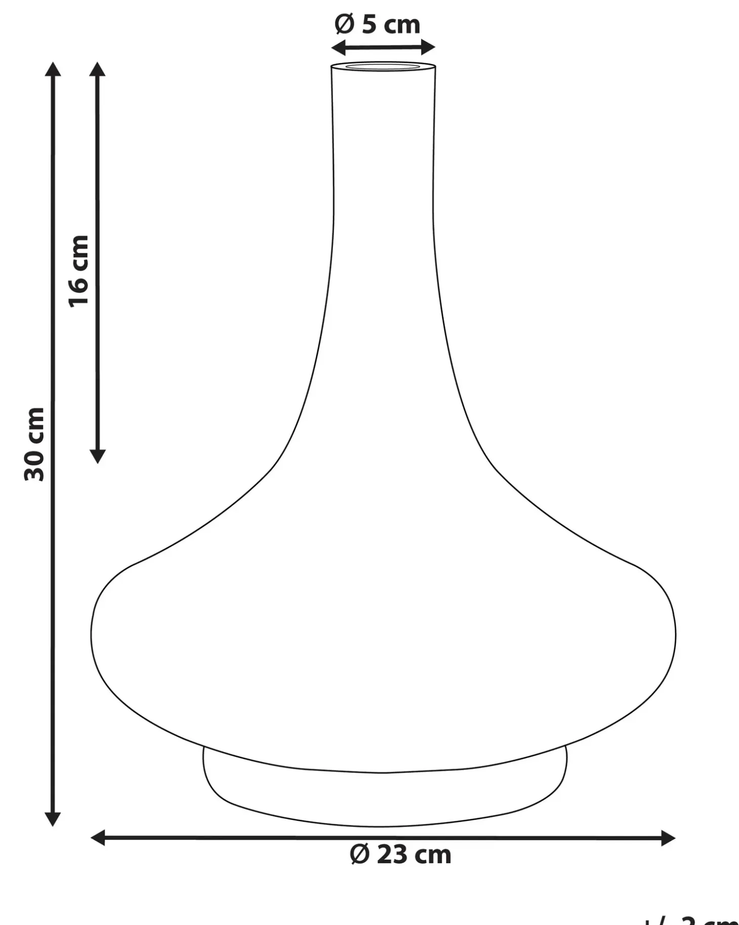 Dekovase PANEER Glas 30 cm Gul