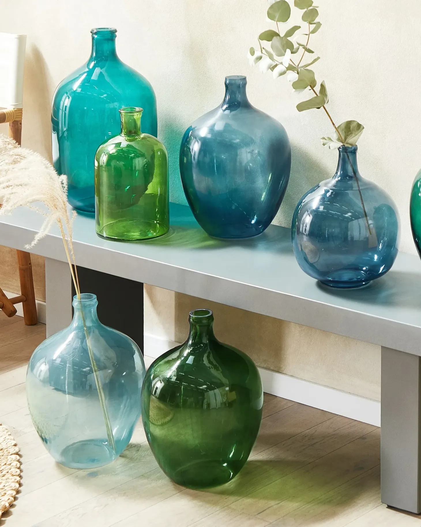 Dekovase PULAO Glas 31 cm Grøn