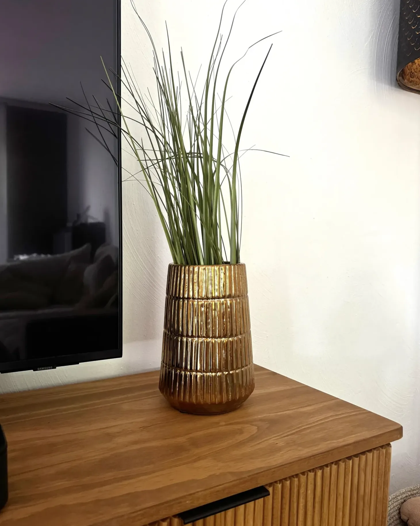 Dekovase QANAWAT Stentøj 22 cm Guld