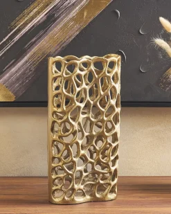 Dekovase SANCHI Metal 33 cm Guld