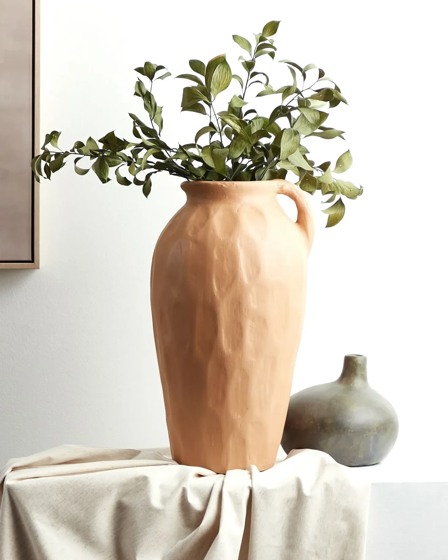 Dekovase TAIPING Keramik 46 cm Sand Beige