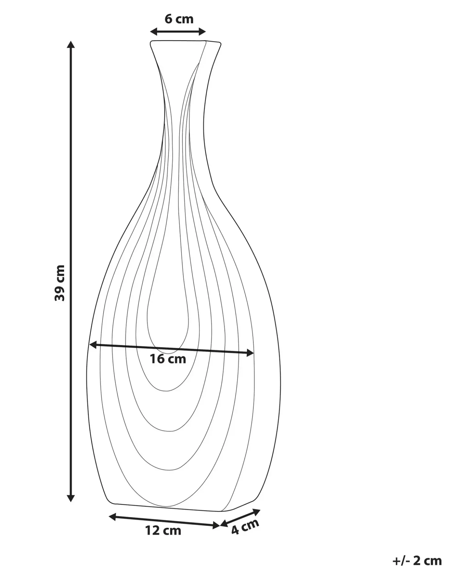 Dekovase THAPSUS Keramik 39 cm Sort