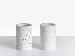 5-dele badeværelsessæt PERENE Hvid terrazzo
