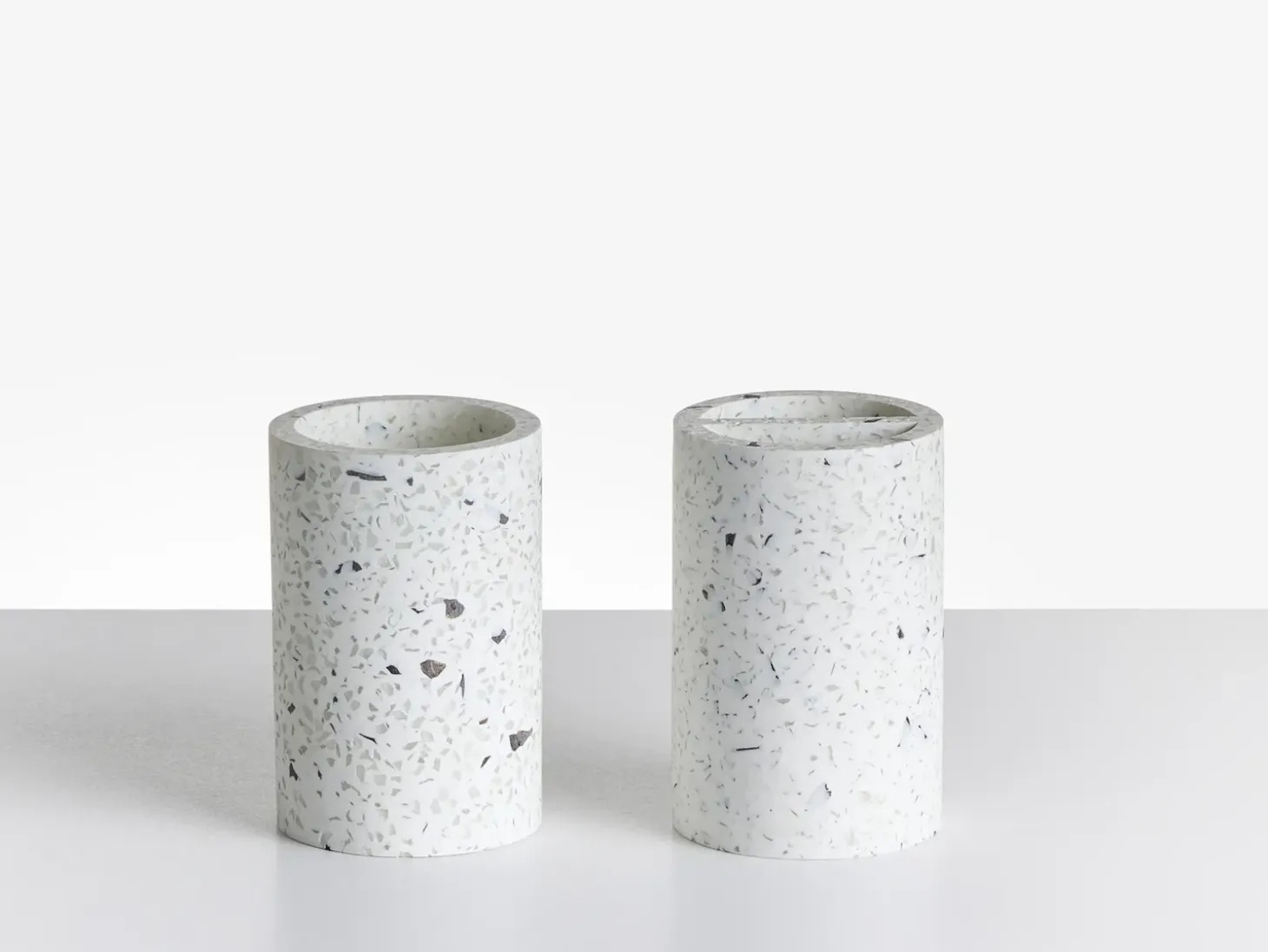 5-dele badeværelsessæt PERENE Hvid terrazzo