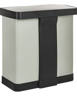 Dobbelt affaldsbeholder med pedal 60 L ECOSORT Metal Lysegrøn