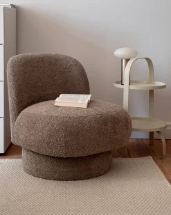 Dreje stol AYLO Boucle Brungrå