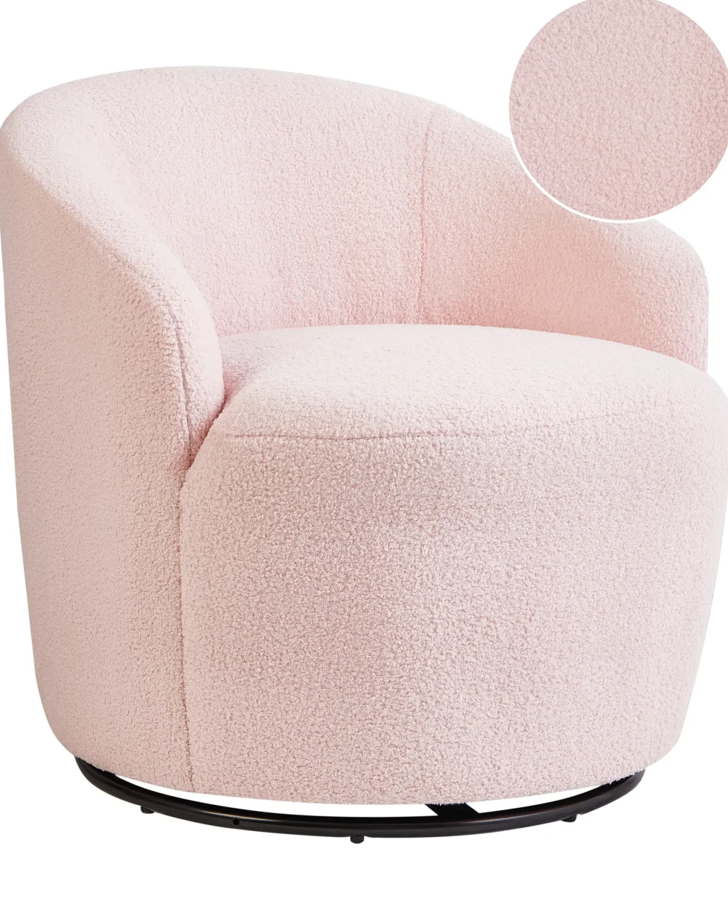 Dreje stol DAVIK Boucle Pastellrosa