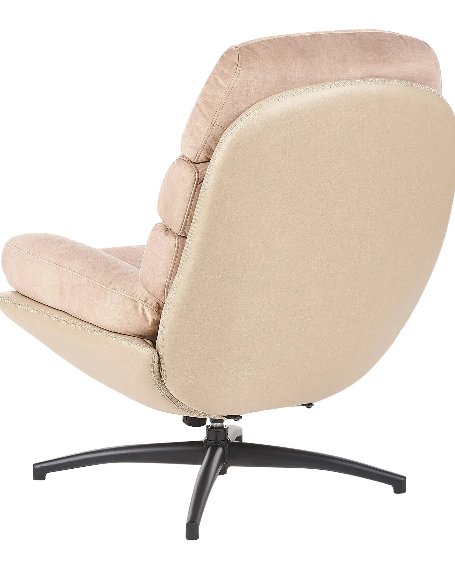 Dreje stol EIDE med fodskammel Velour Sand Beige