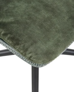 Dreje stol EIDE med fodskammel Velour Mørkegrøn