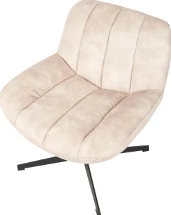 Dreje stol LIA med fodskammel Velour Beige