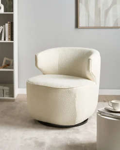 Dreje stol MOLLEBY Boucle Cremehvid