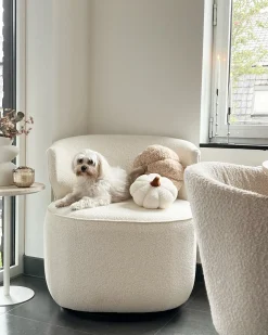 Dreje stol MOLLEBY Boucle Cremehvid