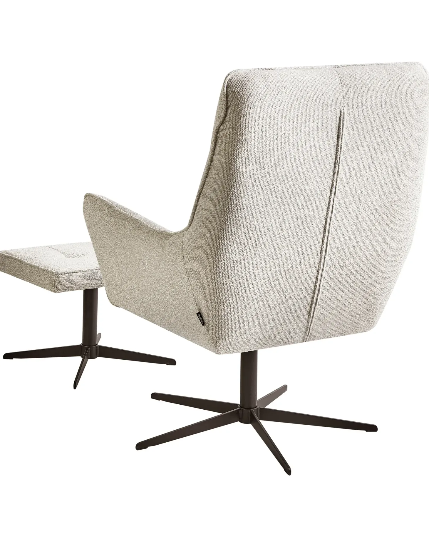 Dreje stol MOLLE II med fodskammel Lys Beige