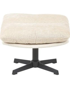 Dreje stol TOVIK med fodskammel Chenille Lys Beige
