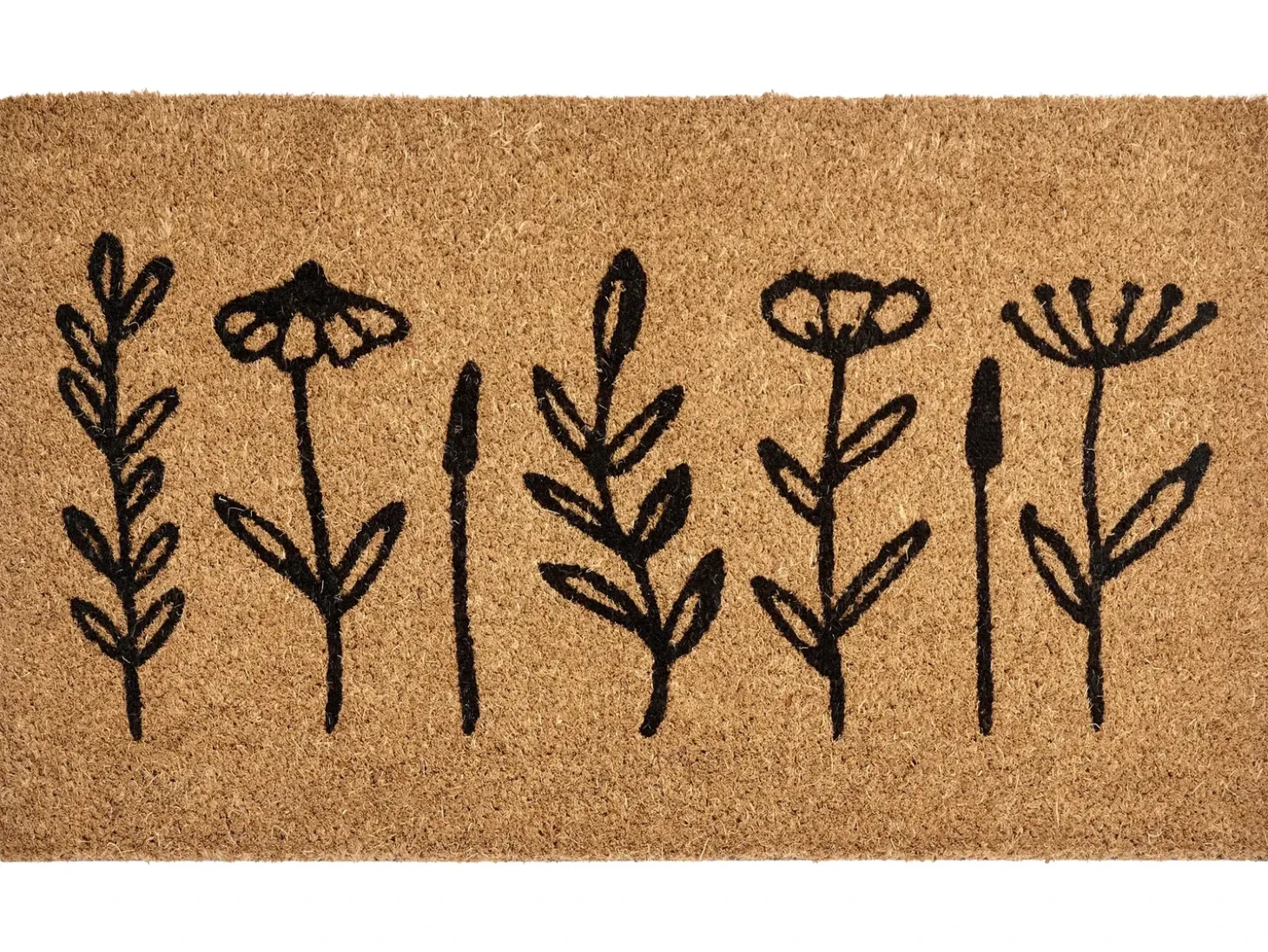 Dørmåtte AGIAK Naturlig 50 x 80 cm Blomst Kokos