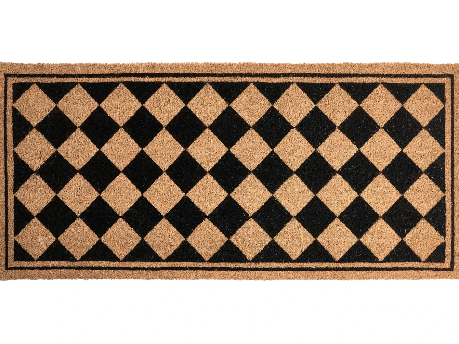 Dørmåtte CARDONA Beige/sort 55 x 120 cm Kokos