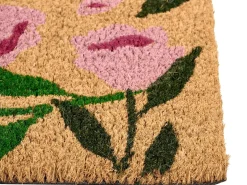 Dørmåtte MANGUAO Naturlig 60 x 90 cm Blomst Kokos