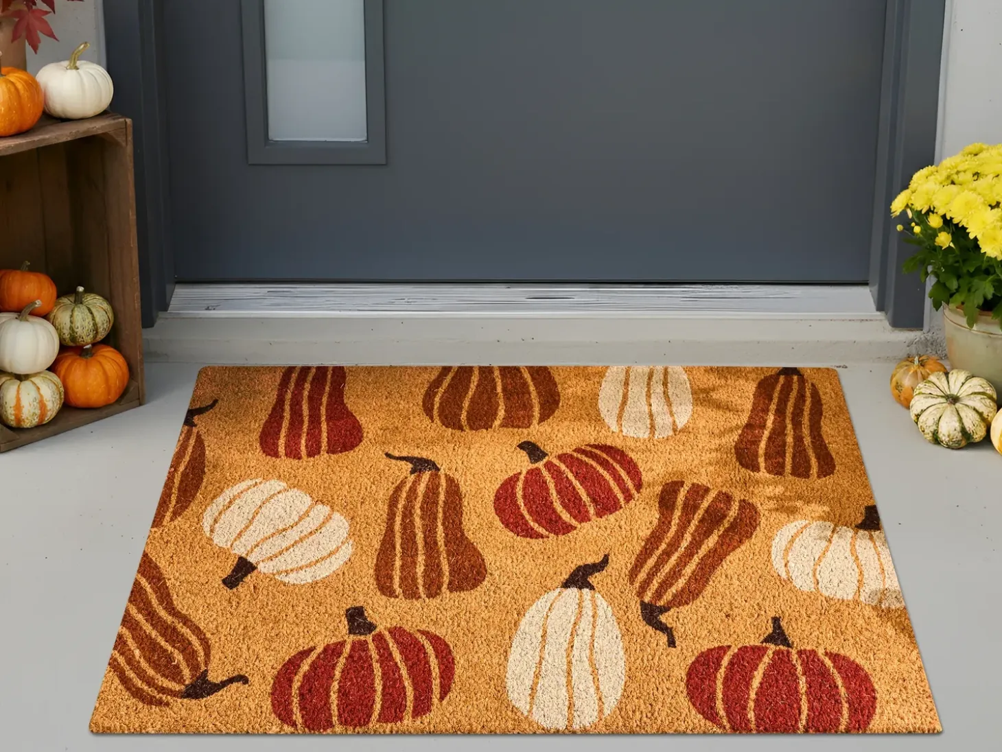 Dørmåtte PANDIN Multifarvet 60 x 90 cm Græskar Kokos