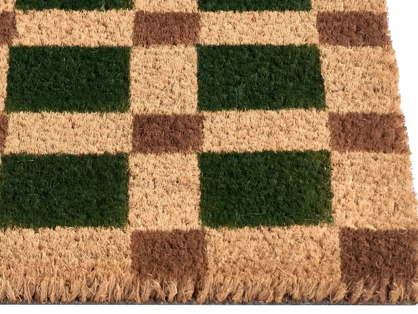 Dørmåtte VILLASIS Beige/Grøn 60 x 90 cm Kokos