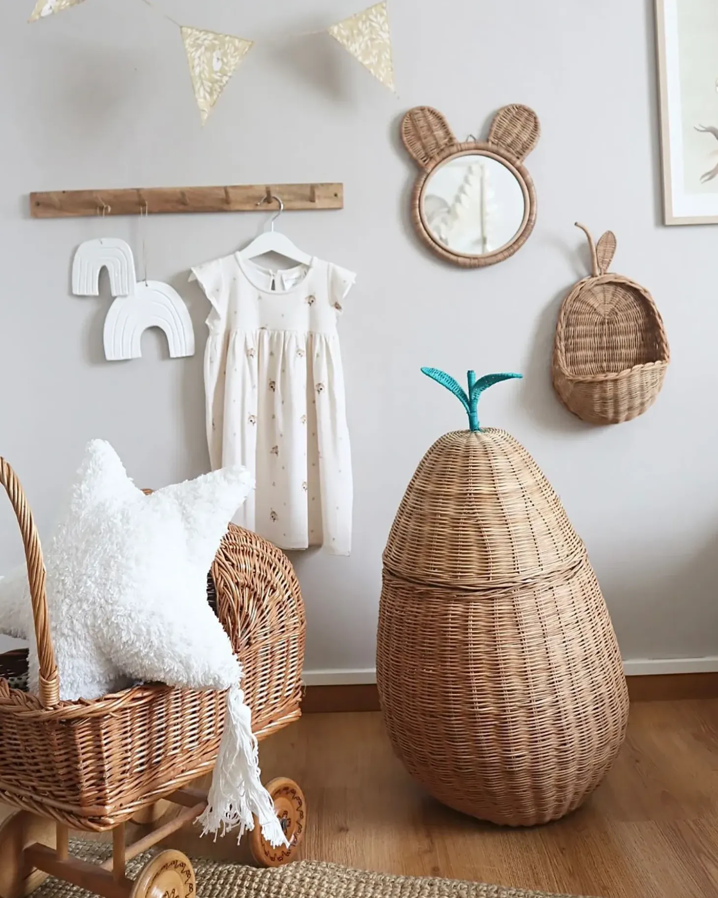 Dětský košík Pære VAGSOY Rattan Naturlig