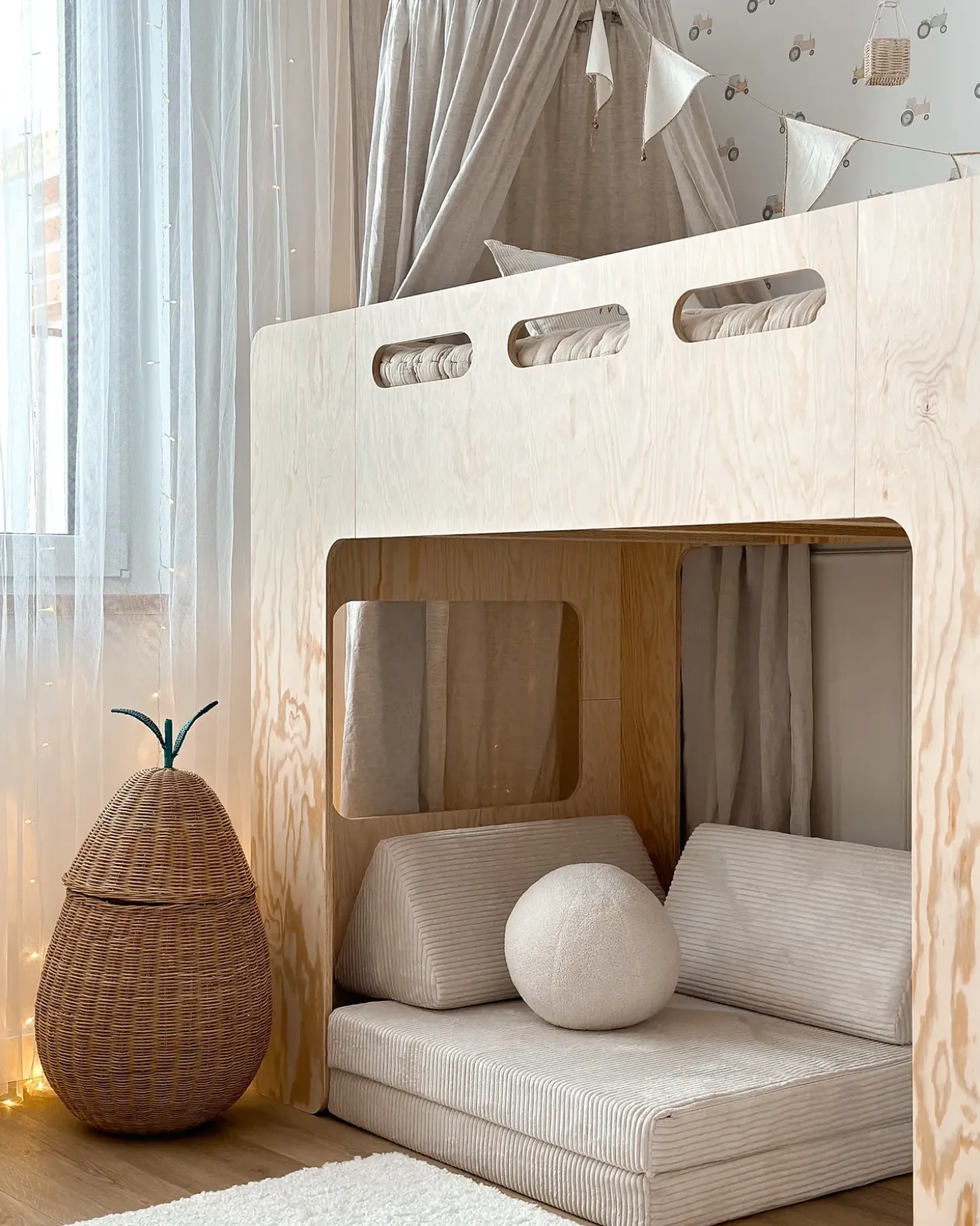 Dětský košík Pære VAGSOY Rattan Naturlig