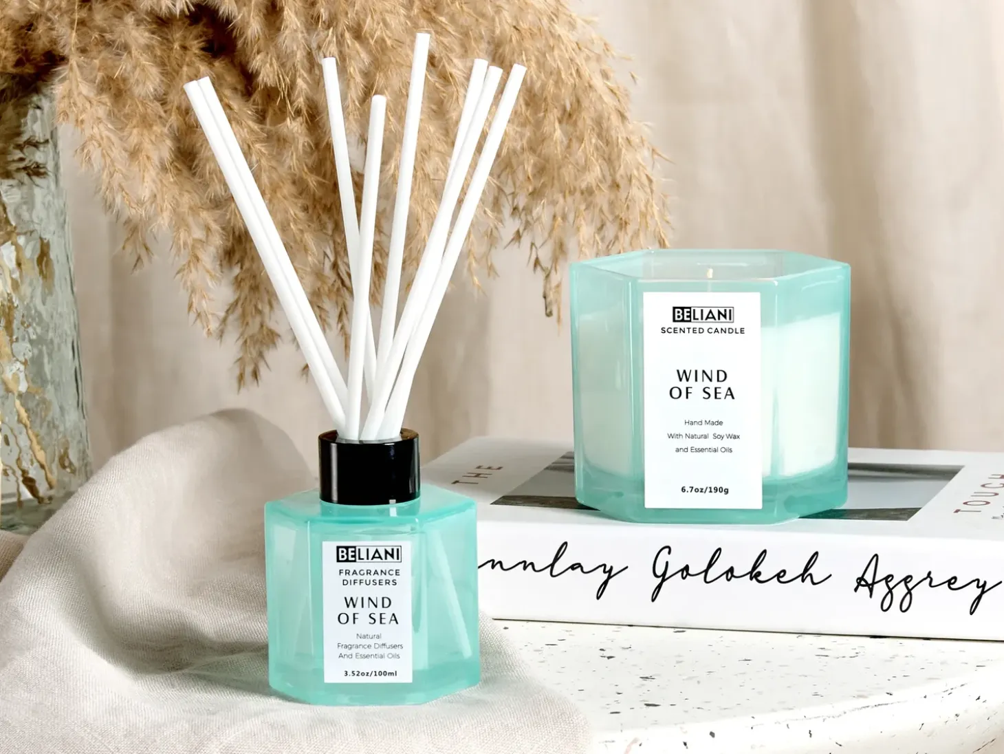 Duftlys med duftpinde CLASSY TINT Soja voks Fresh notes