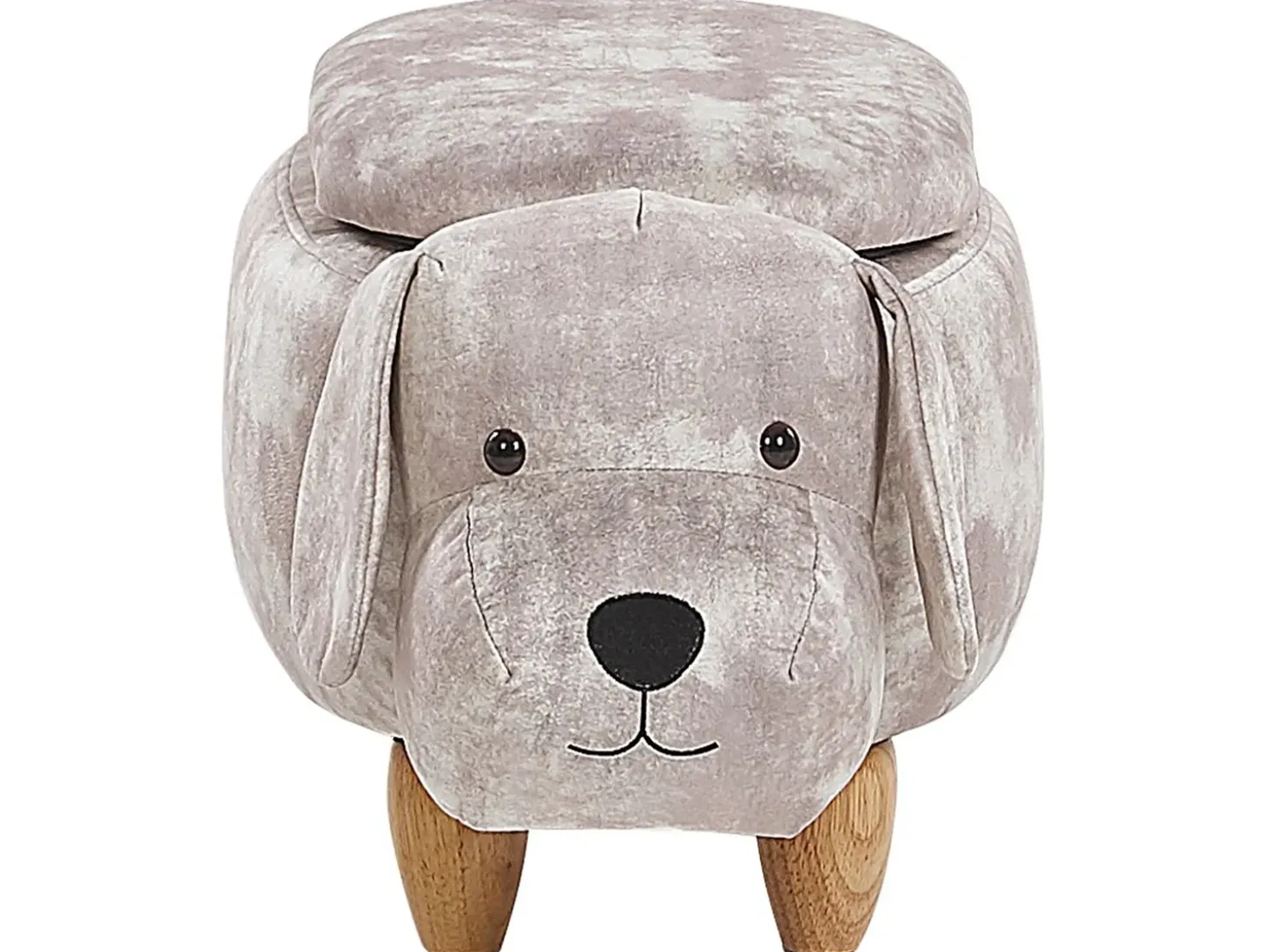 Dyrepuf med opbevaring DOGGY Velour Beige Hund