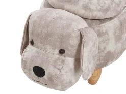 Dyrepuf med opbevaring DOGGY Velour Beige Hund