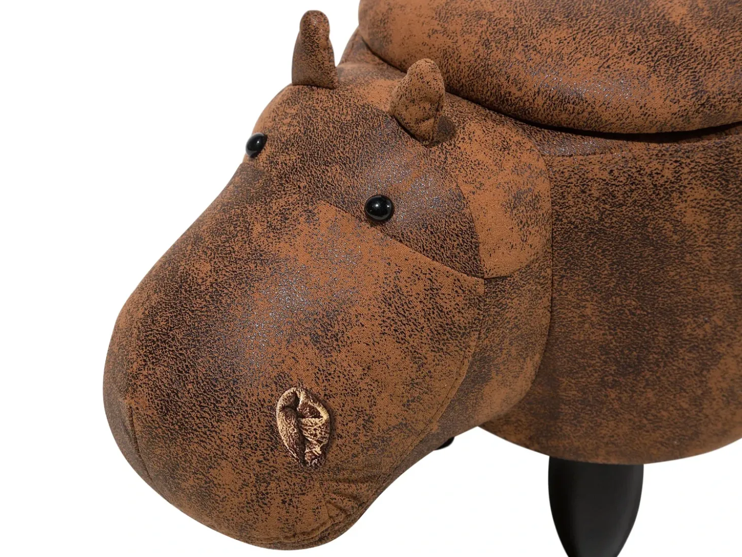 Dyrepuf med opbevaring HIPPO Kunstlæder Brun Hippo