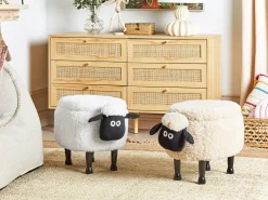 Dyrepuf med opbevaring SHEEP Hvid Får