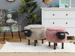 Dyrepuf med opbevaring SHEEP Lyserød Får