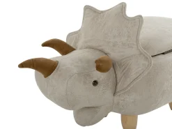 Dyrepuf med opbevaring TRICERATOPS Lysegrå Dinosaur
