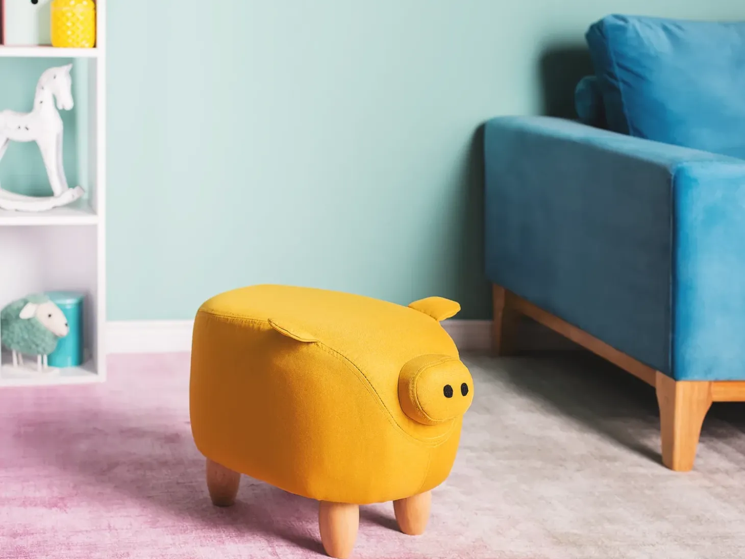 Dyrepuf PIGGY Gul Gris