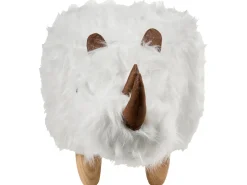 Dyrepuf WOOLLY Kunstig pels Hvid Næsehorn