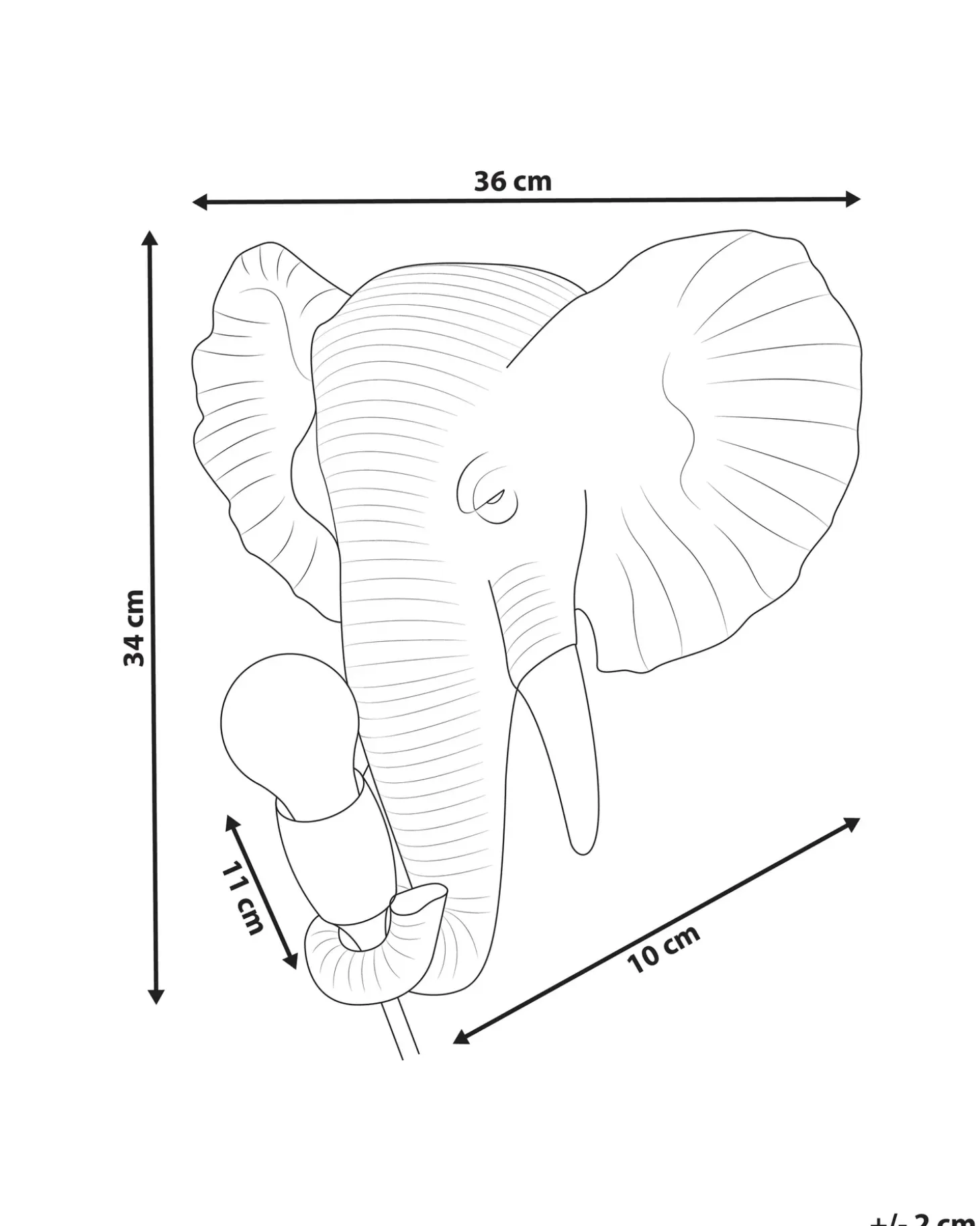 Elefant Væglampe ELEPHANTI Guld