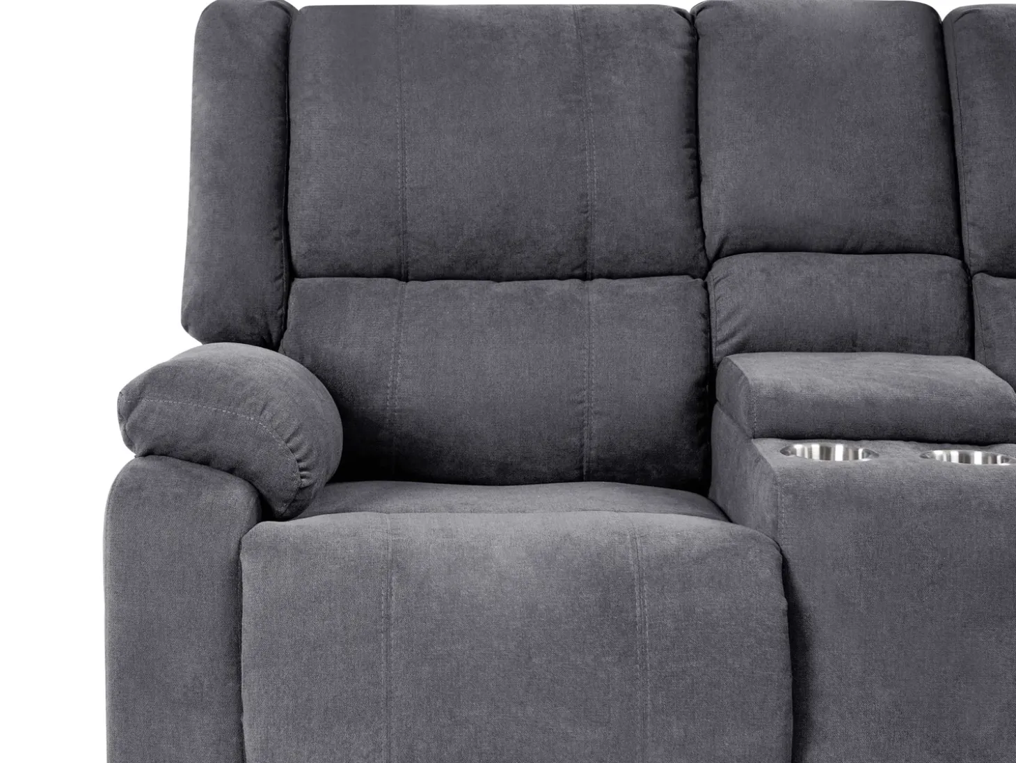 Elektrisk recliner hjørnesofa 5 personers ROKKE Mørkegrå med USB-port Venstrevendt