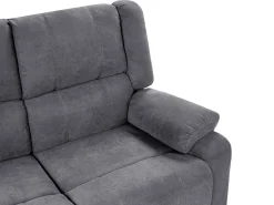 Elektrisk recliner hjørnesofa 5 personers ROKKE Mørkegrå med USB-port Venstrevendt