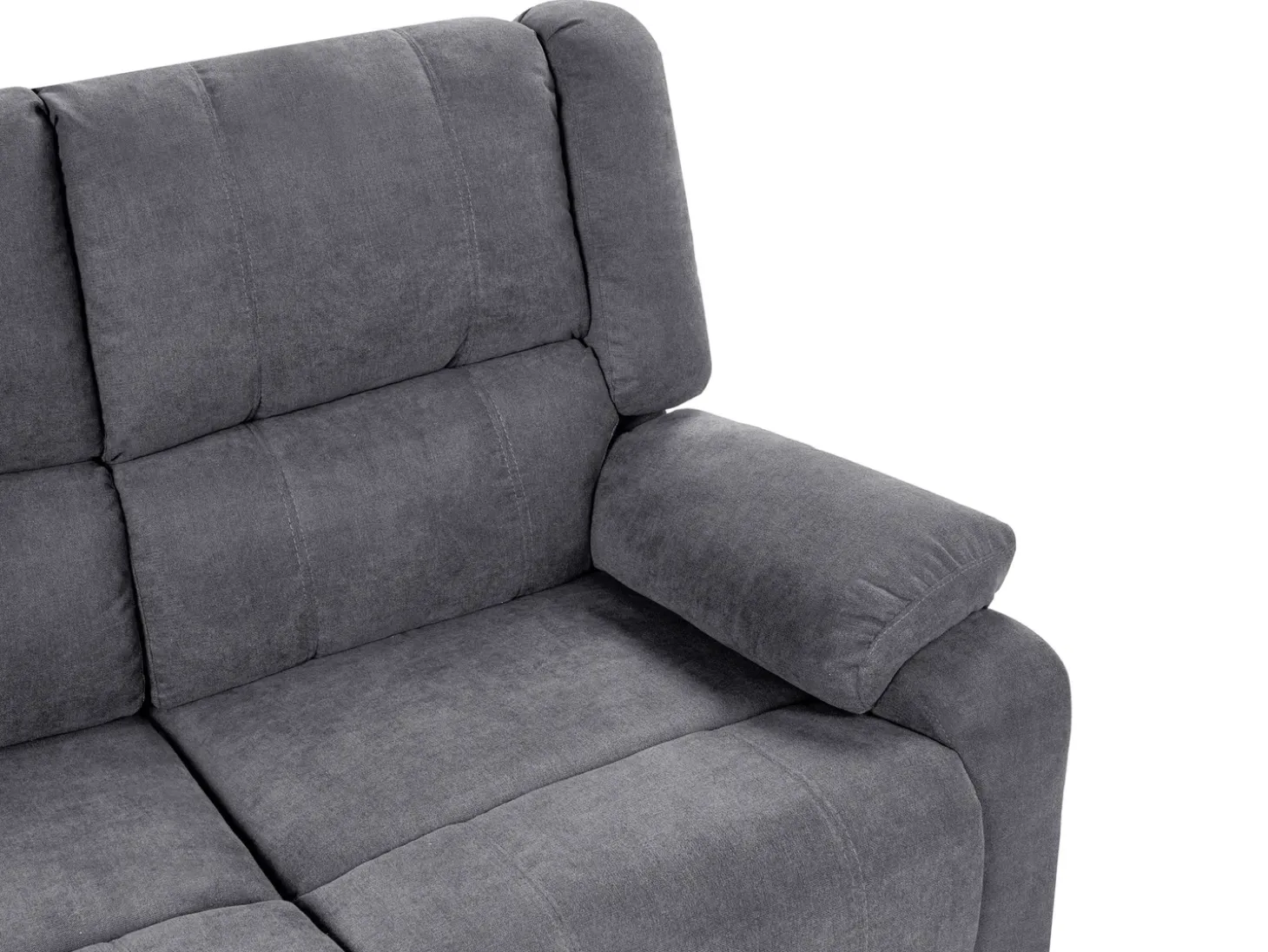 Elektrisk recliner hjørnesofa 5 personers ROKKE Mørkegrå med USB-port Venstrevendt