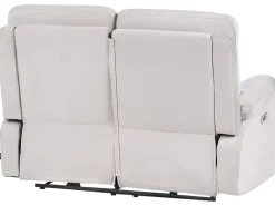 Elektrisk recliner sofa 2 personers BERGEN Velour Lys Beige med USB-port
