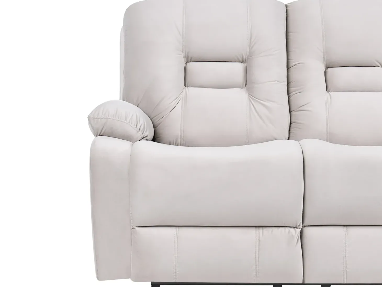 Elektrisk recliner sofa 2 personers BERGEN Velour Lys Beige med USB-port