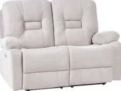 Elektrisk recliner sofa 2 personers BERGEN Velour Lys Beige med USB-port