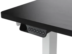 Elektrisk justerbart hjørneskrivebord DESTINES Sort/hvid 160 cm 109 cm Højrevendt