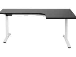 Elektrisk justerbart hjørneskrivebord DESTINES Sort/hvid 160 cm 109 cm Højrevendt