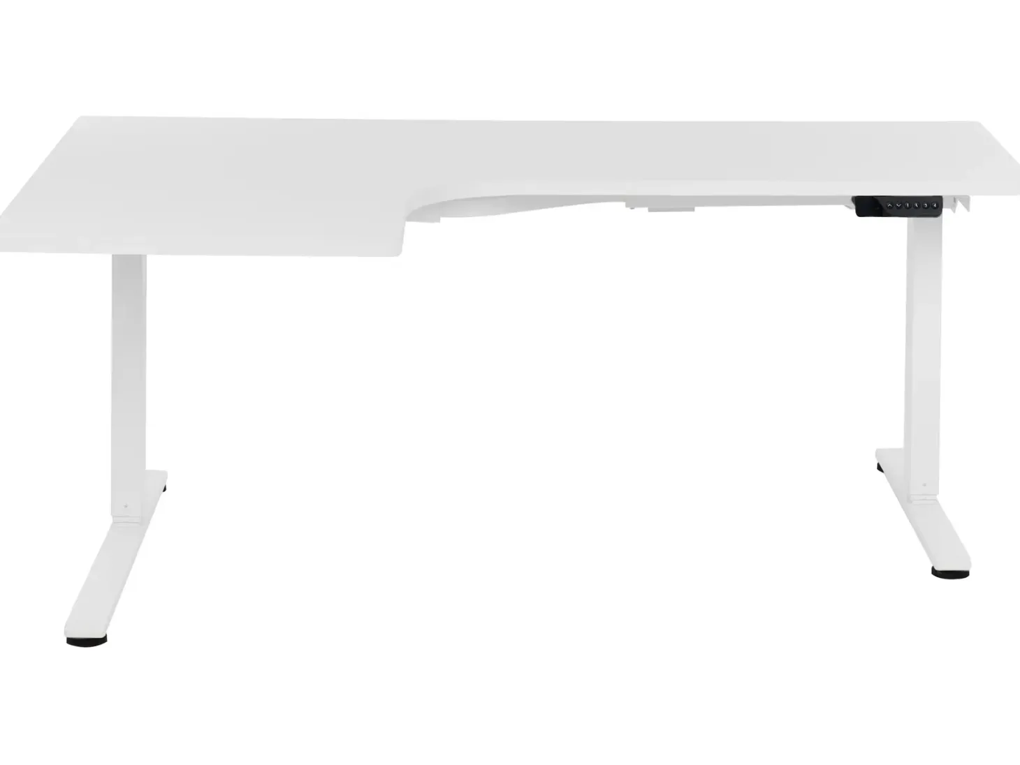 Elektrisk justerbart hjørneskrivebord DESTINES Hvid 160 cm 109 cm Venstrevendt