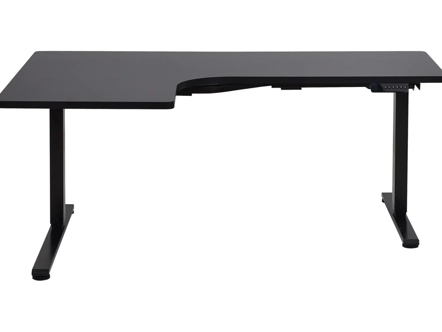 Elektrisk justerbart hjørneskrivebord DESTINES Sort 160 cm 109 cm Venstrevendt